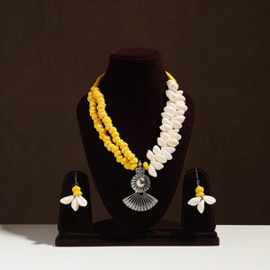 Buy Handmade German Silver Shell Necklace Set