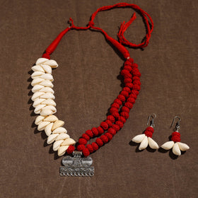 Buy Handmade German Silver Shell Necklace Set