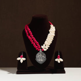 Buy Handmade German Silver Shell Necklace Set