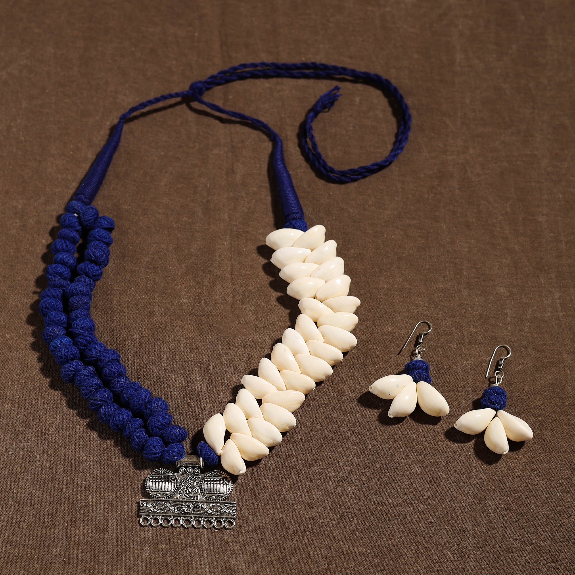 Handmade German Silver Shell Necklace Set 14