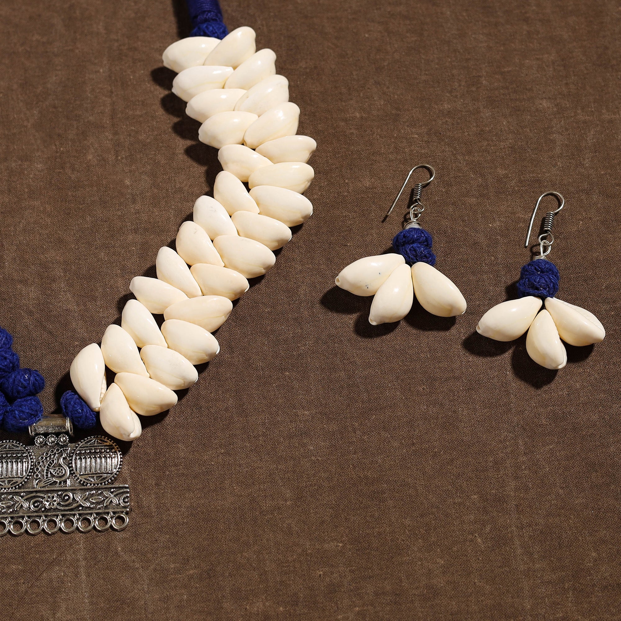 Handmade German Silver Shell Necklace Set 14