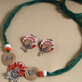 Multicolor - handmade gs jute fabart necklace set 07