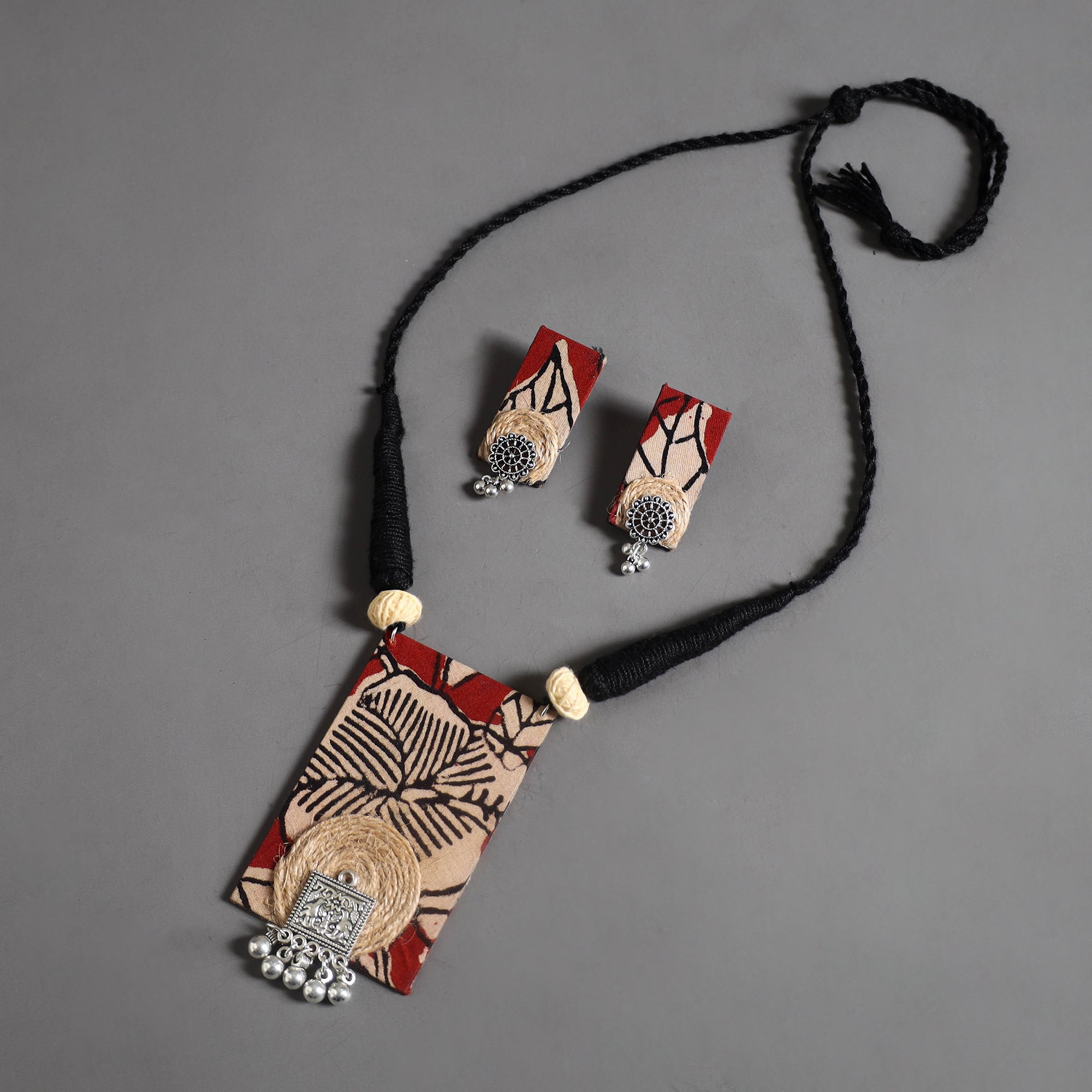 Handmade GS Jute Fabart Necklace Set 10