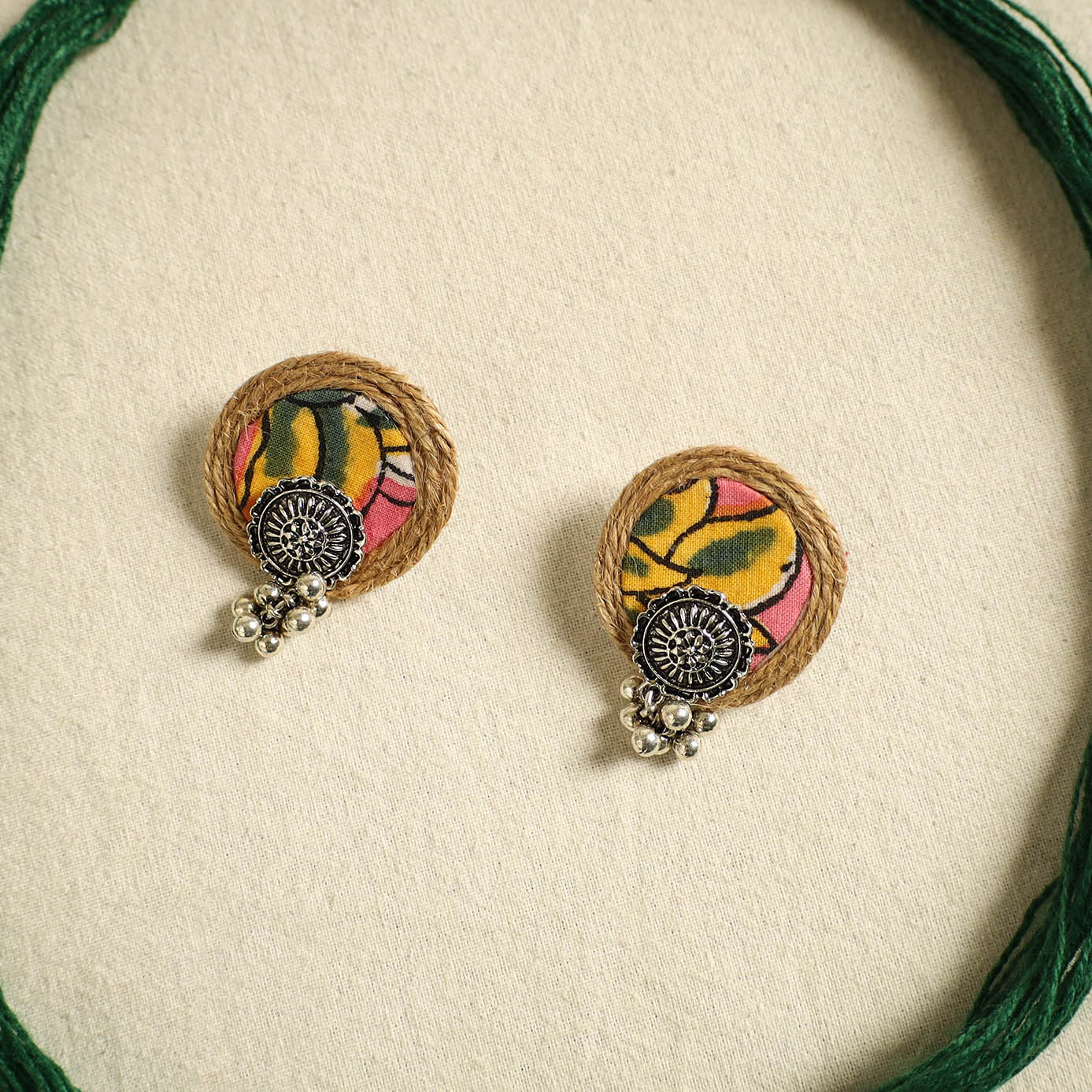  Multicolor Handmade GS Jute Fabart Necklace Set 