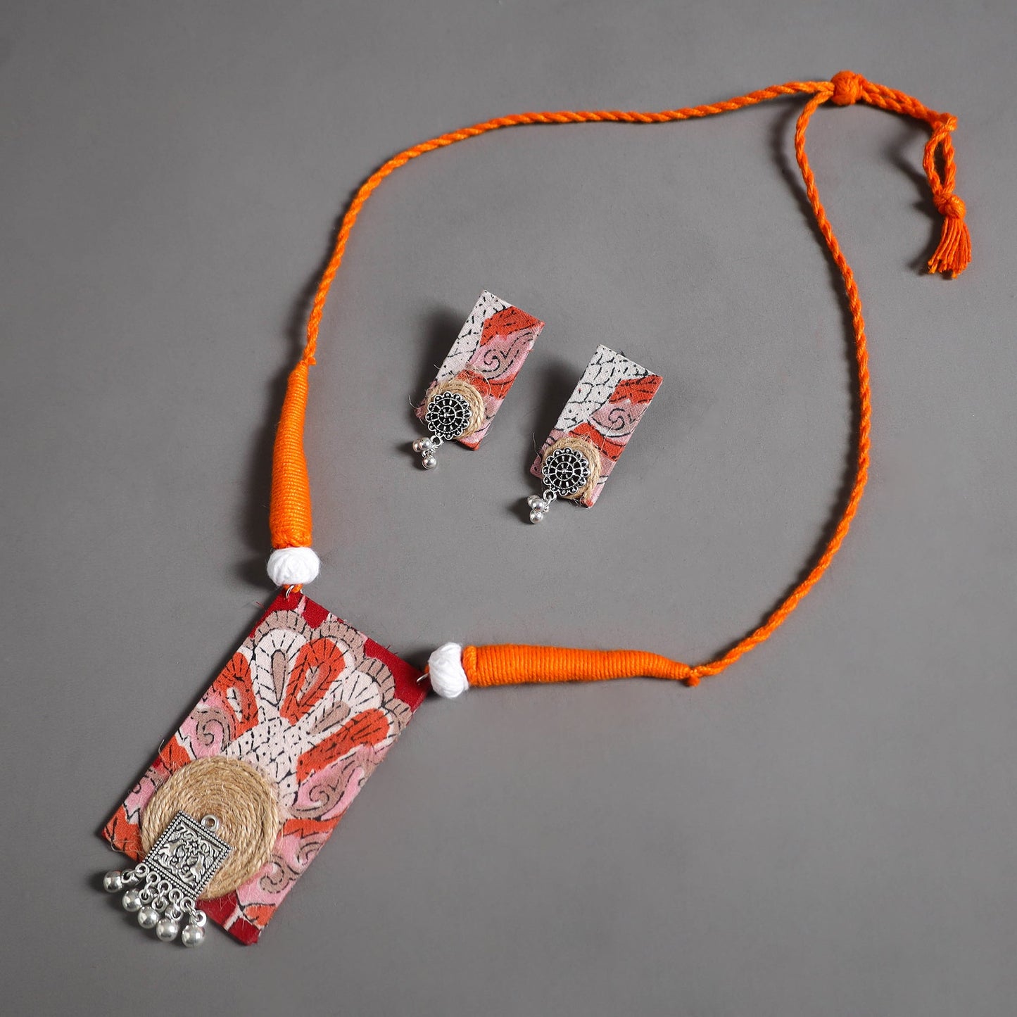 Handmade GS Jute Fabart Necklace Set 13