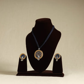 Buy Multicolor Handmade GS Jute Fabart Necklace Set Online