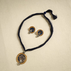 Buy Multicolor Handmade GS Jute Fabart Necklace Set Online