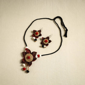Buy Handmade Jute Fabart Necklace Set