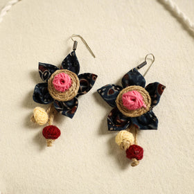 Multicolor - handmade jute fabart necklace set 05