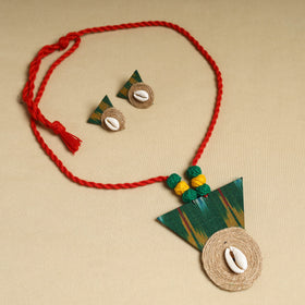  Multicolor Handmade Jute Fabart Necklace Set