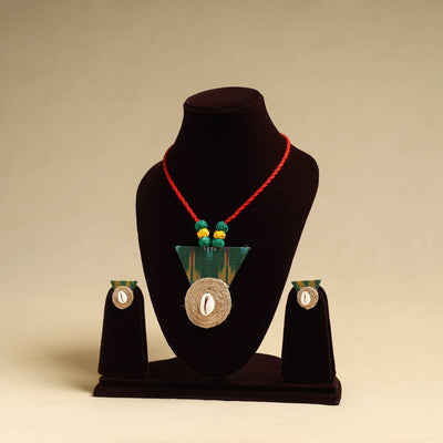  Multicolor Handmade Jute Fabart Necklace Set