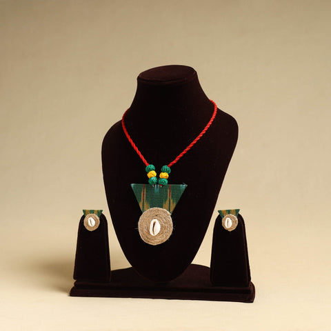  Multicolor Handmade Jute Fabart Necklace Set