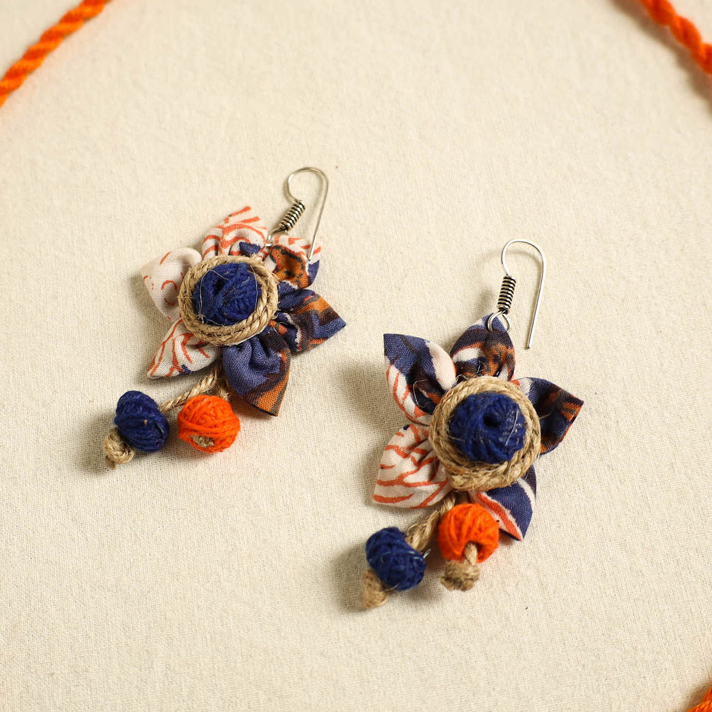  Handmade Jute Fabart Necklace Set