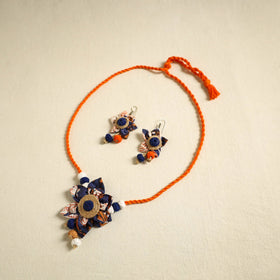  Handmade Jute Fabart Necklace Set