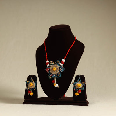 Buy Handmade Jute Fabart Necklace Set