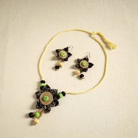 Buy Handmade Jute Fabart Necklace Set