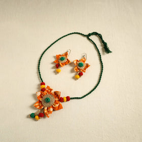 Buy Handmade Jute Fabart Necklace Set