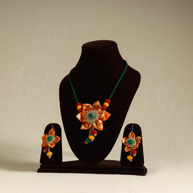 Buy Handmade Jute Fabart Necklace Set