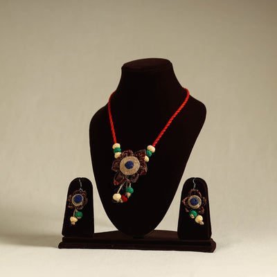 Buy Handmade Jute Fabart Necklace Set