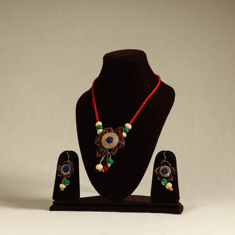 Buy Handmade Jute Fabart Necklace Set