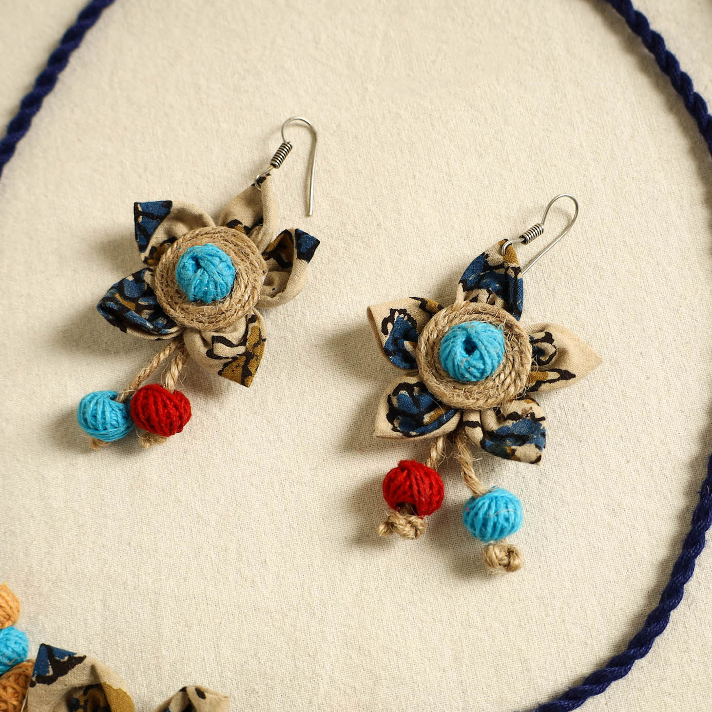 Buy Handmade Jute Fabart Necklace Set