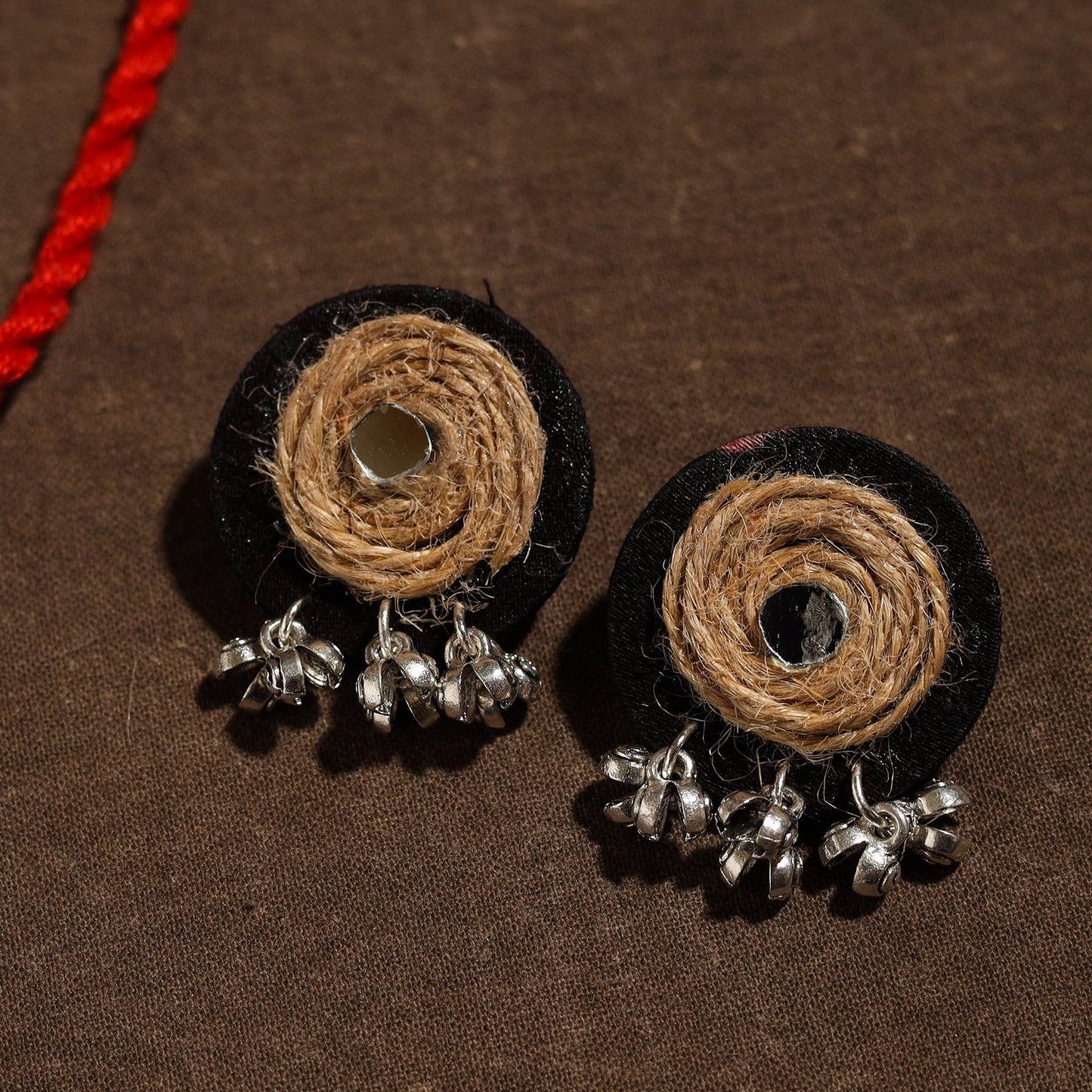 Buy Multicolor Handmade Jute Fabart Necklace Set