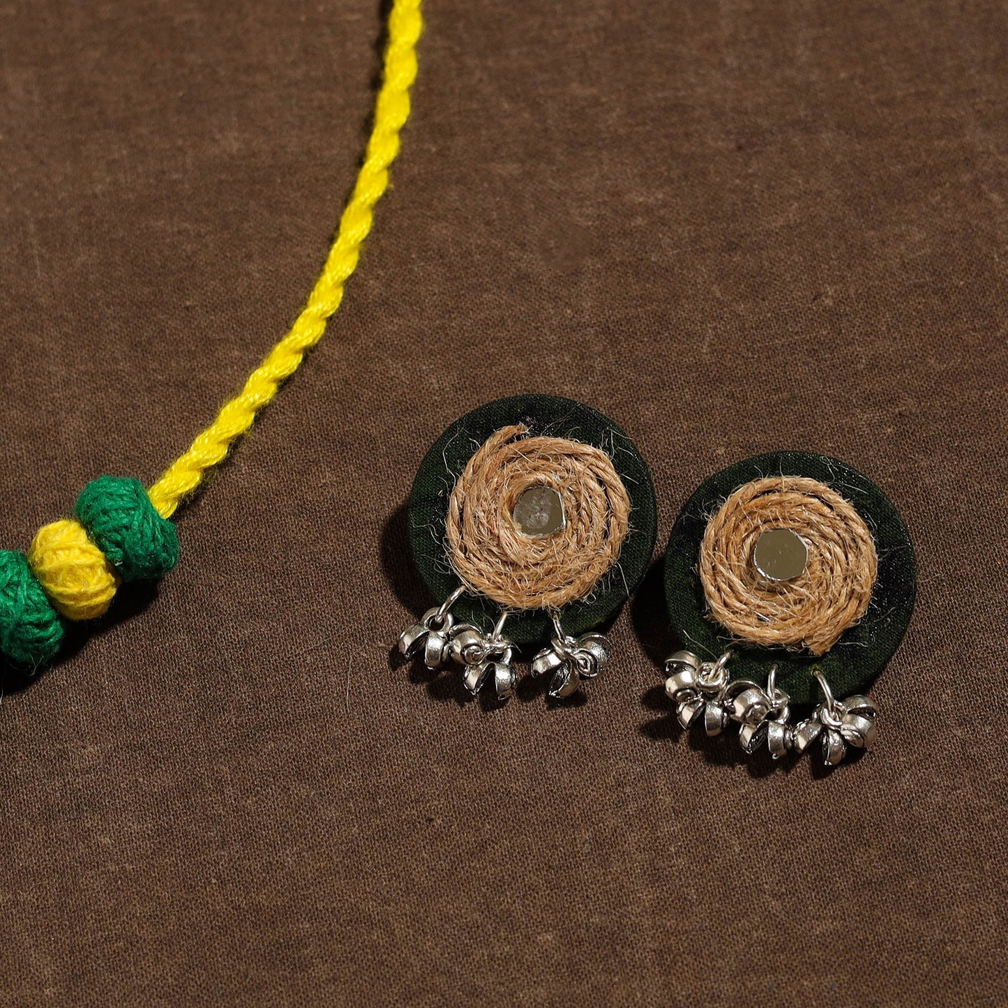  Handmade Jute Fabart Necklace Set
