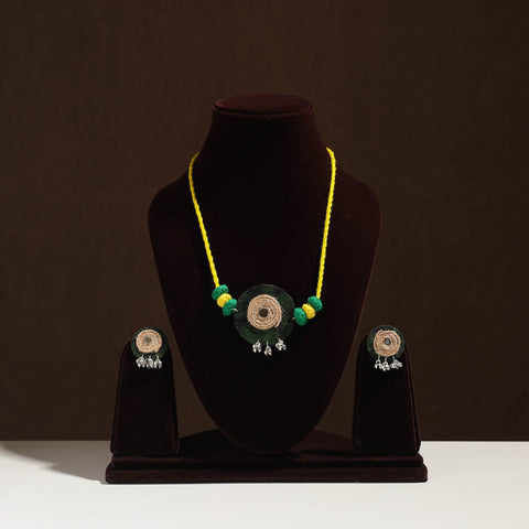  Handmade Jute Fabart Necklace Set