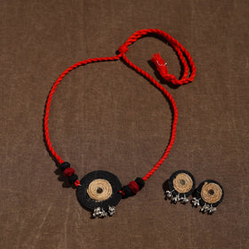  Handmade Jute Fabart Necklace Set
