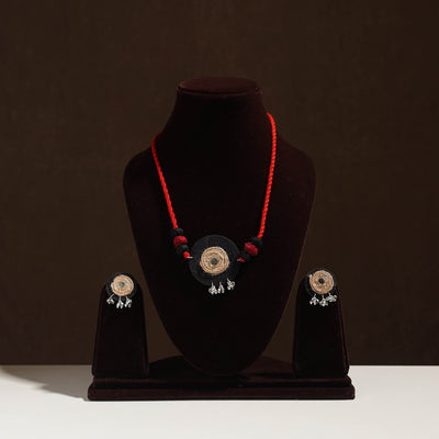  Handmade Jute Fabart Necklace Set