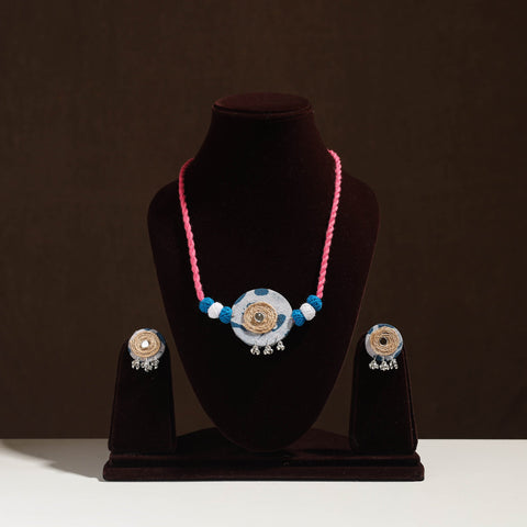 Buy Handmade Jute Fabart Necklace Set