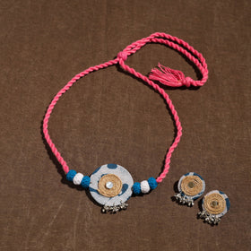 Buy Handmade Jute Fabart Necklace Set