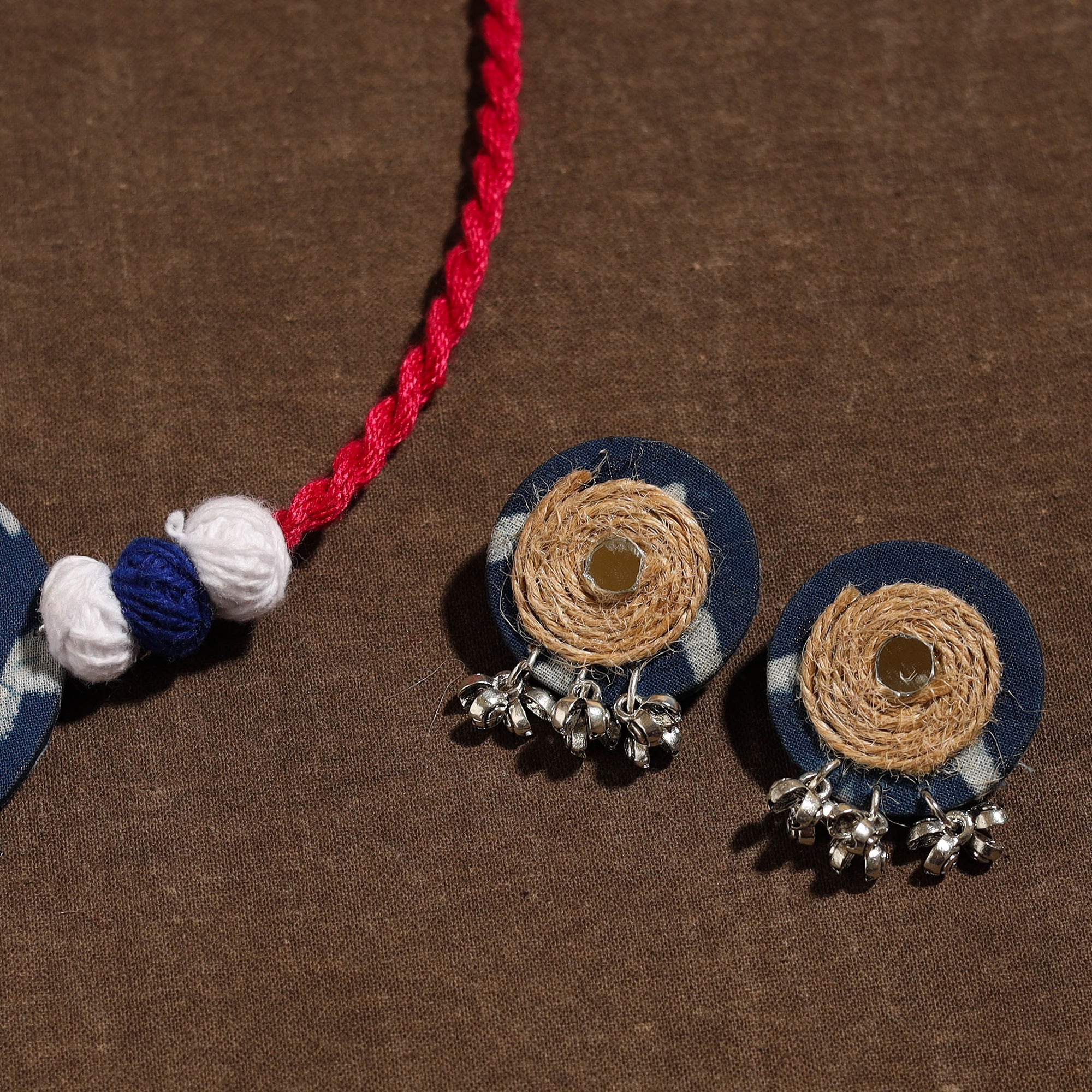 Handmade Jute Fabart Necklace Set 35