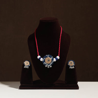 Handmade Jute Fabart Necklace Set 35