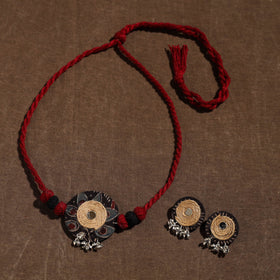 Handmade Jute Fabart Necklace Set 36