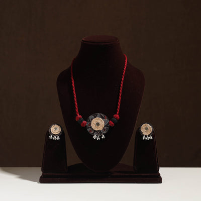 Handmade Jute Fabart Necklace Set 36