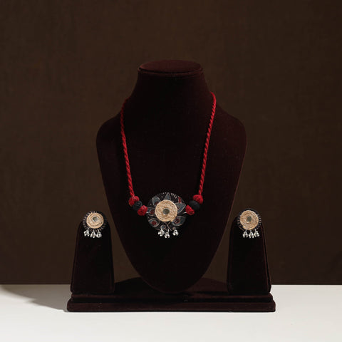 Handmade Jute Fabart Necklace Set 36