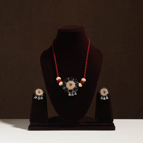 Buy Handmade Jute Fabart Necklace Set