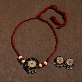 Buy Handmade Jute Fabart Necklace Set