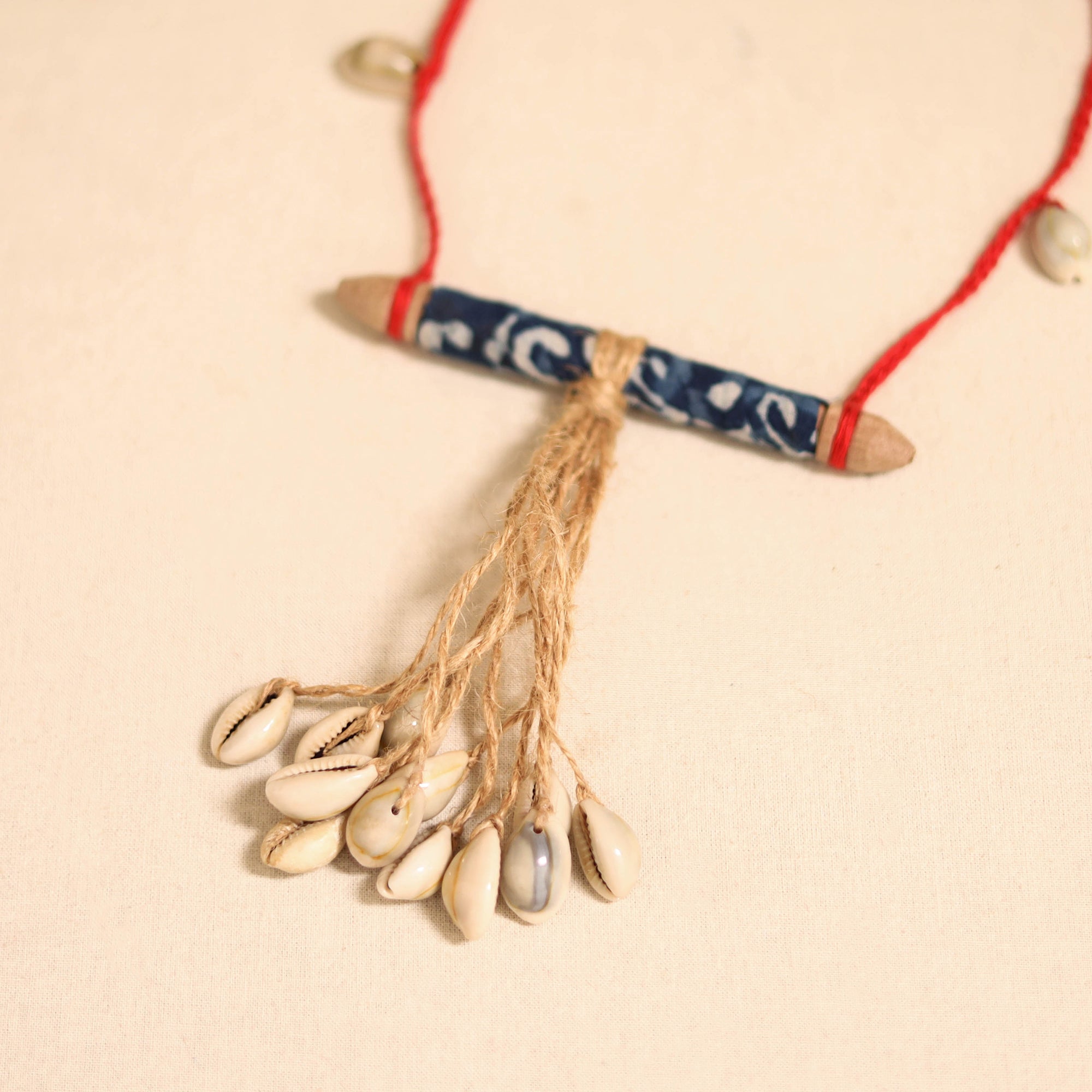 Multicolor - handmade jute & shell work necklace 73