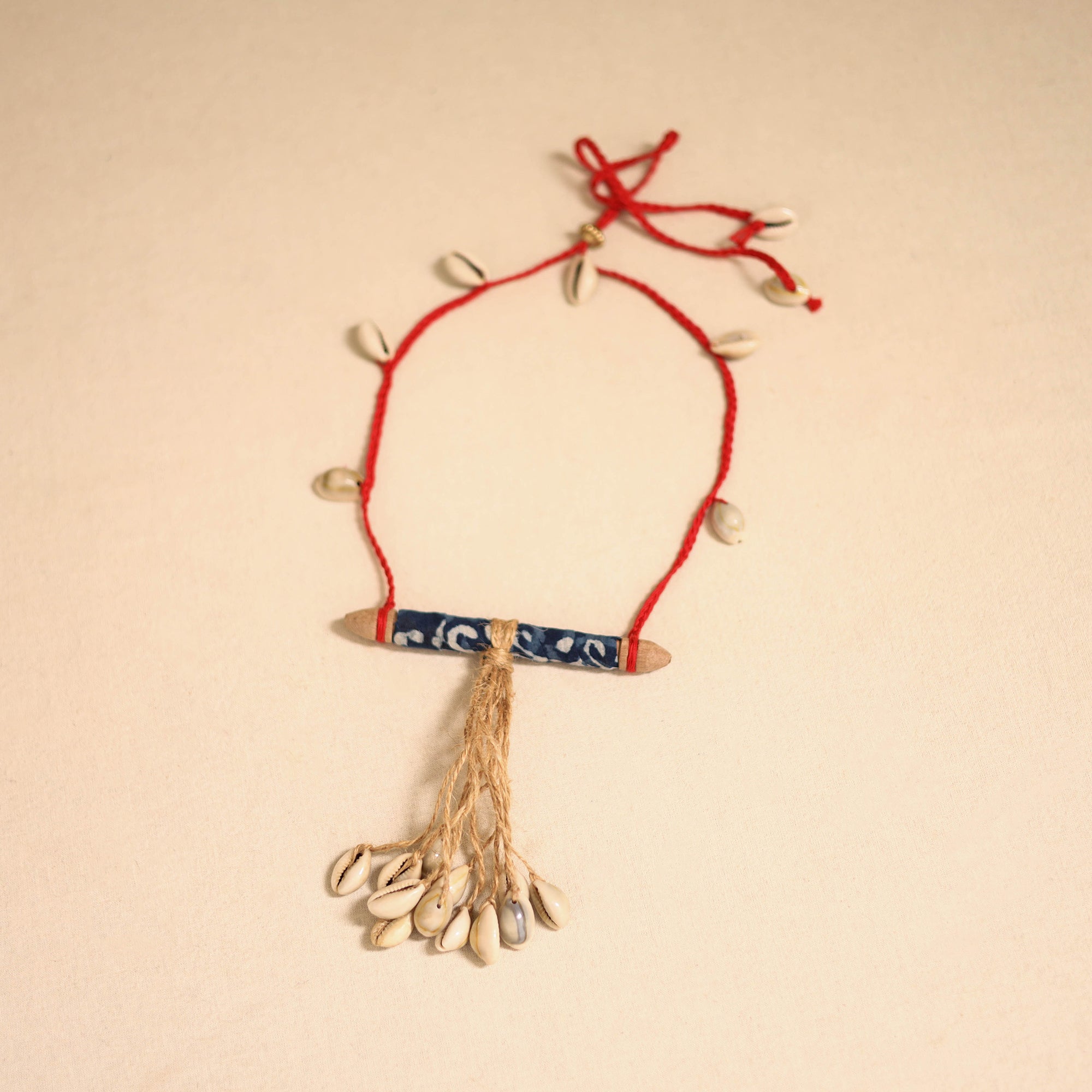 Multicolor - handmade jute & shell work necklace 73