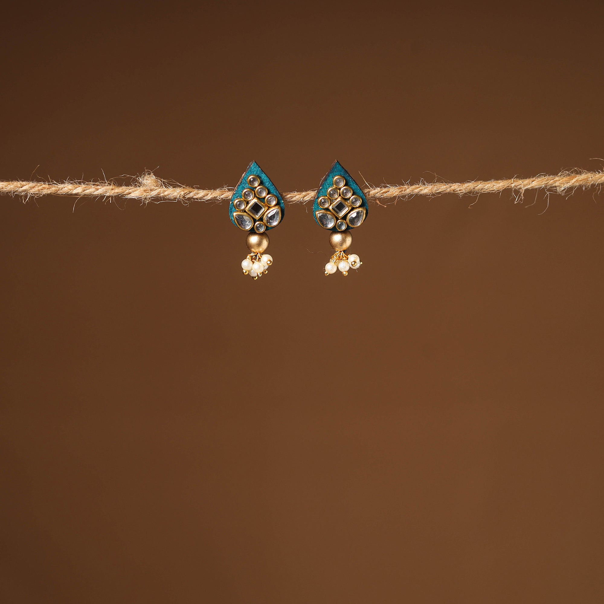 Handmade Kundan Work Earrings