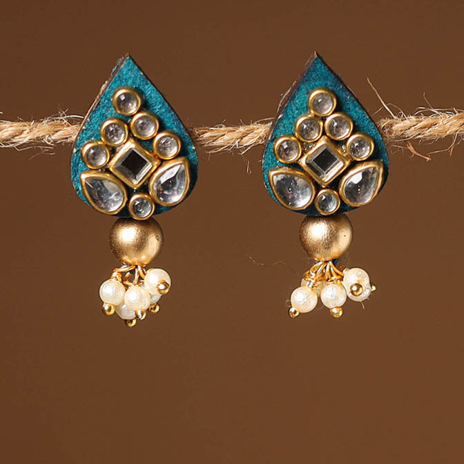 Handmade Kundan Work Earrings