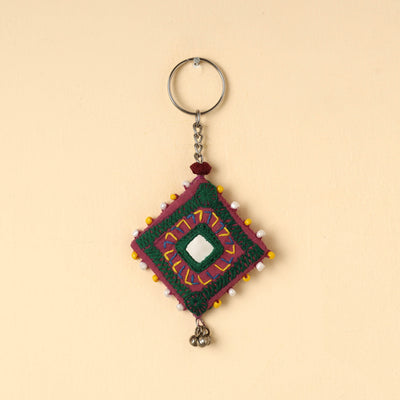Buy Handmade Lambani Embroidery Mirror Work Keychain Online at iTokri.com