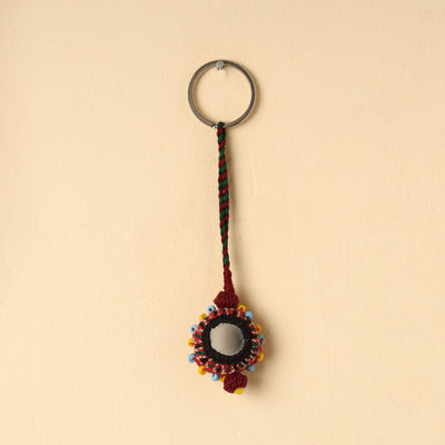 Multicolor Handmade Lambani Embroidery Mirror Work Keychain 