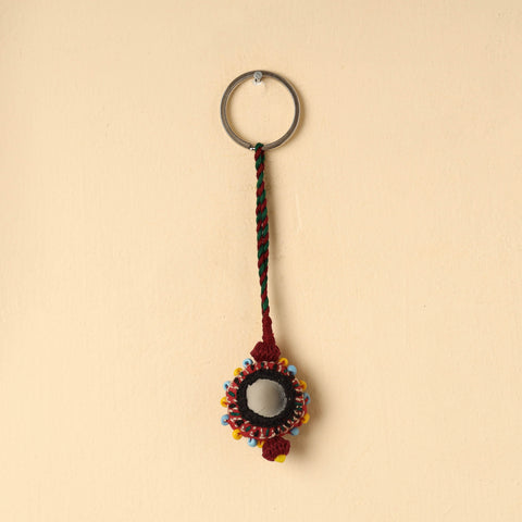 Multicolor Handmade Lambani Embroidery Mirror Work Keychain 