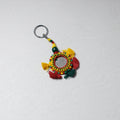 Multicolor Handmade Mirror & Threadwork Keychain by Kailash Patwa 