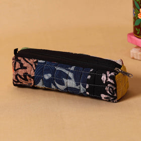 Multicolor Handmade Patchwork Quilted Cotton Pencil Pouch