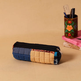 Multicolor Handmade Patchwork Quilted Cotton Pencil Pouch