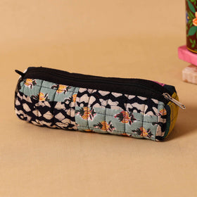 Multicolor Handmade Patchwork Quilted Cotton Pencil Pouch